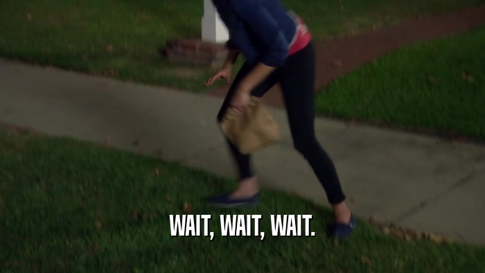 WAIT, WAIT, WAIT.  