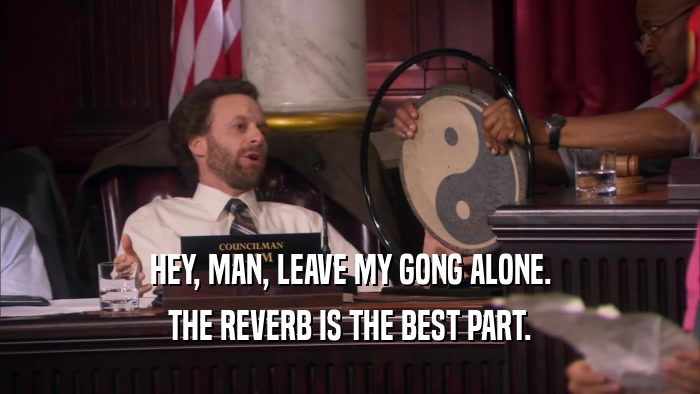HEY, MAN, LEAVE MY GONG ALONE. THE REVERB IS THE BEST PART. 