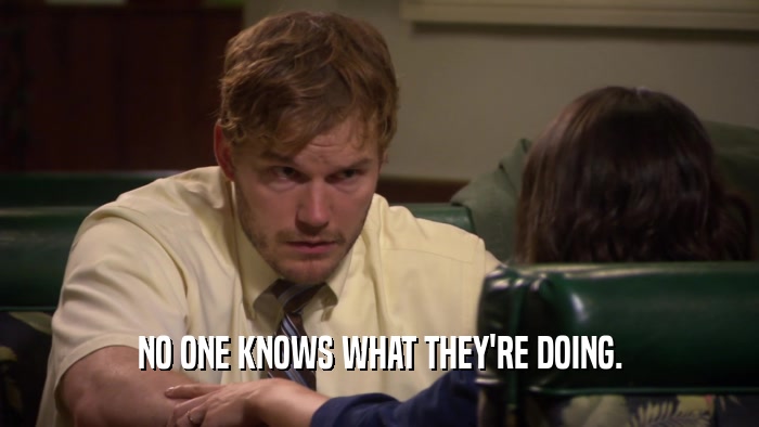 NO ONE KNOWS WHAT THEY'RE DOING.  