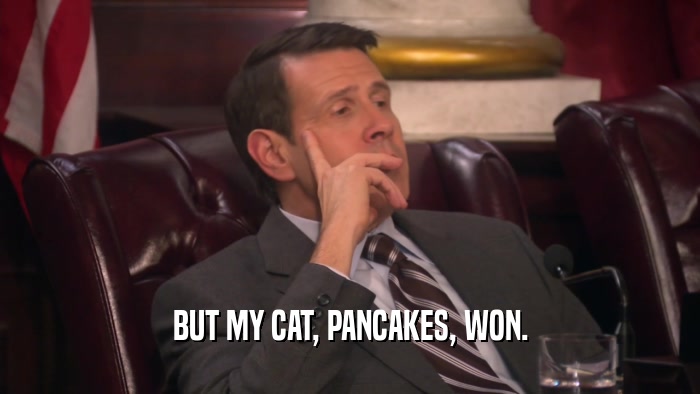 BUT MY CAT, PANCAKES, WON.  
