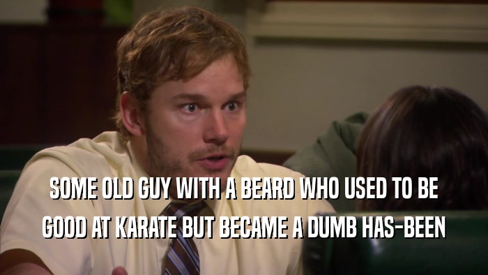 SOME OLD GUY WITH A BEARD WHO USED TO BE GOOD AT KARATE BUT BECAME A DUMB HAS-BEEN 