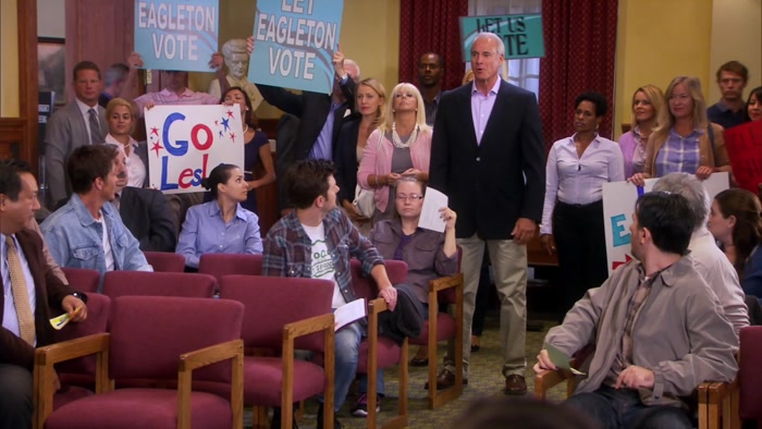 WE'RE HERE TO SUPPORT LESLIE KNOPE FOR PRESERVING OUR VOTING RIGHTS. 