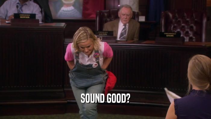 SOUND GOOD?  