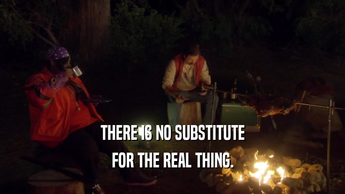 THERE IS NO SUBSTITUTE FOR THE REAL THING. 