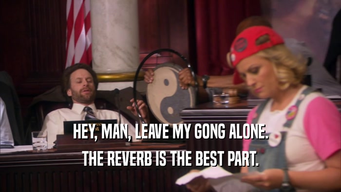 HEY, MAN, LEAVE MY GONG ALONE. THE REVERB IS THE BEST PART. 