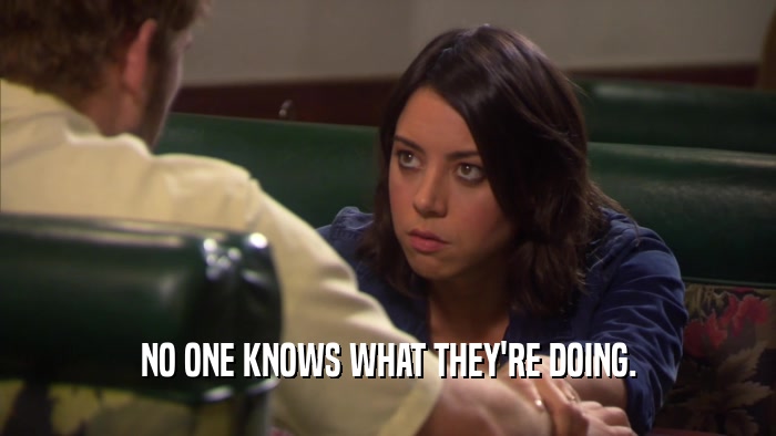 NO ONE KNOWS WHAT THEY'RE DOING.  