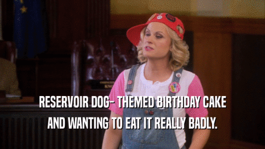 RESERVOIR DOG- THEMED BIRTHDAY CAKE AND WANTING TO EAT IT REALLY BADLY. 