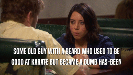 SOME OLD GUY WITH A BEARD WHO USED TO BE GOOD AT KARATE BUT BECAME A DUMB HAS-BEEN 