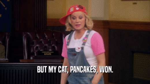 BUT MY CAT, PANCAKES, WON.  