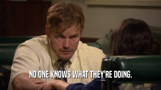 NO ONE KNOWS WHAT THEY'RE DOING.  