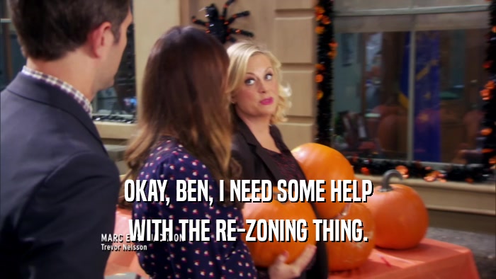 OKAY, BEN, I NEED SOME HELP WITH THE RE-ZONING THING. 
