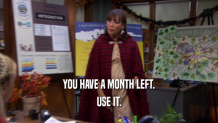 YOU HAVE A MONTH LEFT. USE IT. 