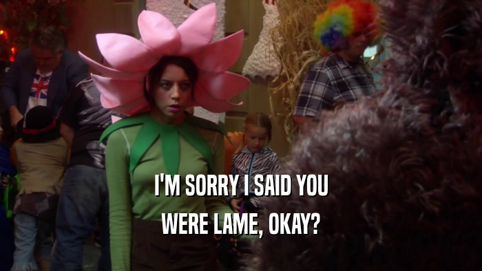 I'M SORRY I SAID YOU WERE LAME, OKAY? 