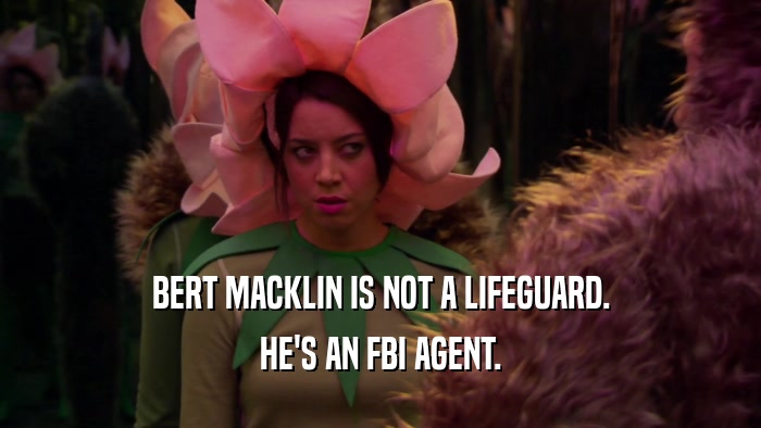 BERT MACKLIN IS NOT A LIFEGUARD. HE'S AN FBI AGENT. 