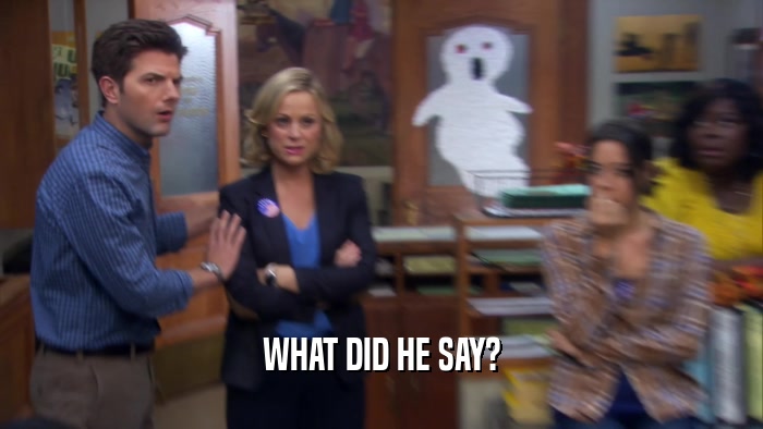 WHAT DID HE SAY?  