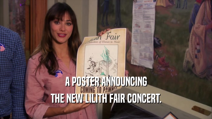 A POSTER ANNOUNCING THE NEW LILITH FAIR CONCERT. 