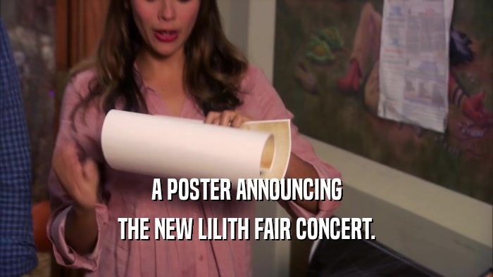 A POSTER ANNOUNCING THE NEW LILITH FAIR CONCERT. 