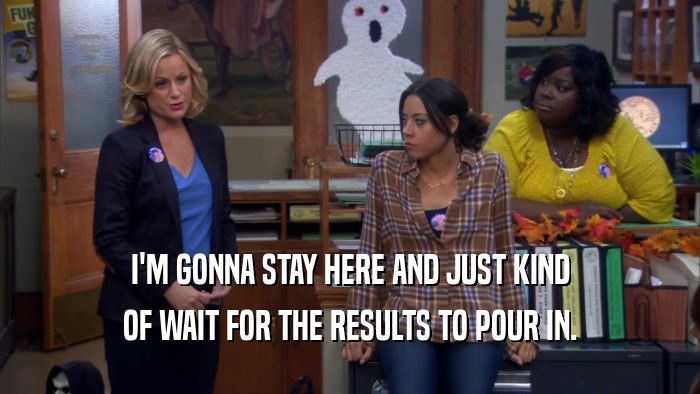 I'M GONNA STAY HERE AND JUST KIND OF WAIT FOR THE RESULTS TO POUR IN. 