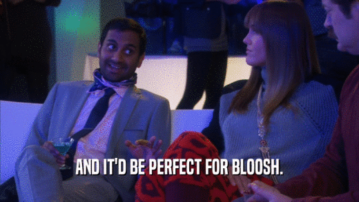 AND IT'D BE PERFECT FOR BLOOSH.  