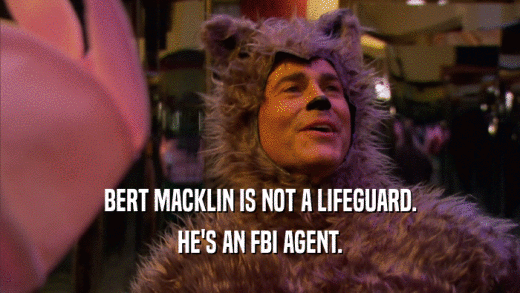 BERT MACKLIN IS NOT A LIFEGUARD. HE'S AN FBI AGENT. 