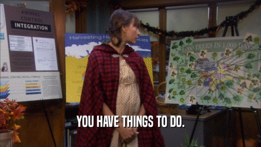 YOU HAVE THINGS TO DO.  