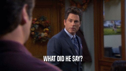 WHAT DID HE SAY?  