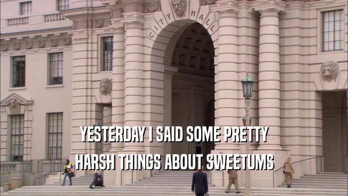 YESTERDAY I SAID SOME PRETTY HARSH THINGS ABOUT SWEETUMS 