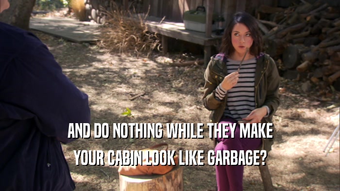 AND DO NOTHING WHILE THEY MAKE YOUR CABIN LOOK LIKE GARBAGE? 
