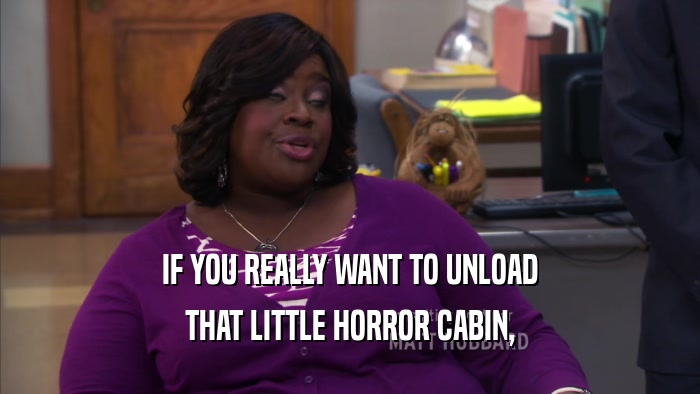 IF YOU REALLY WANT TO UNLOAD THAT LITTLE HORROR CABIN, 