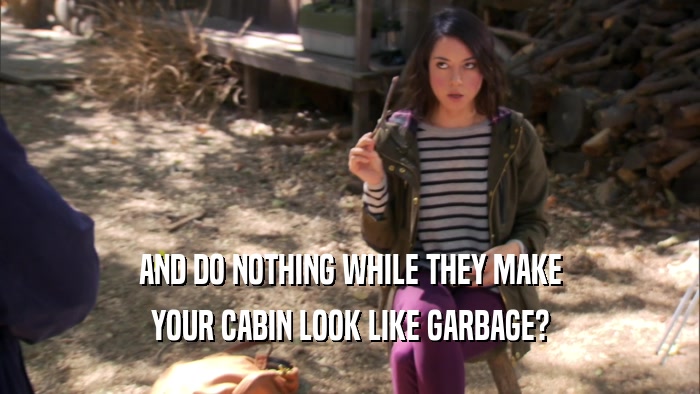 AND DO NOTHING WHILE THEY MAKE YOUR CABIN LOOK LIKE GARBAGE? 