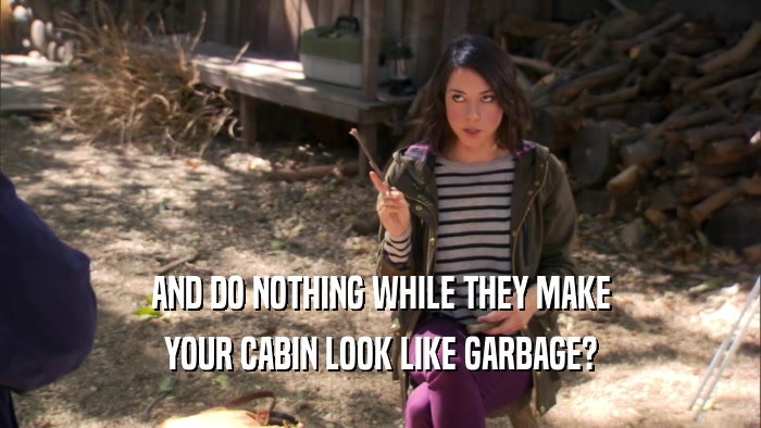 AND DO NOTHING WHILE THEY MAKE YOUR CABIN LOOK LIKE GARBAGE? 