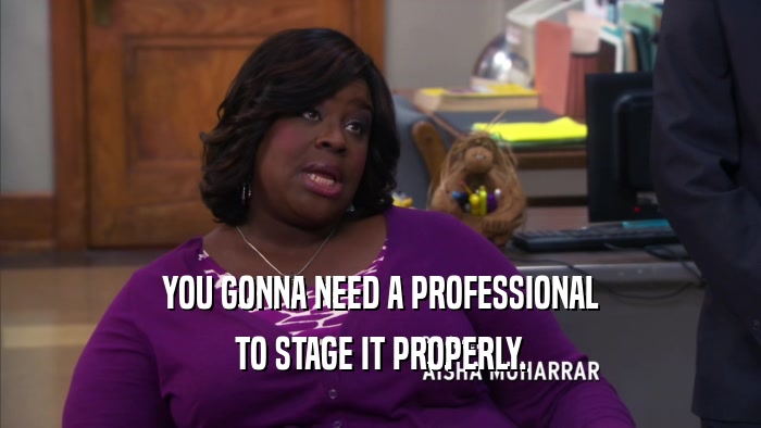 YOU GONNA NEED A PROFESSIONAL TO STAGE IT PROPERLY. 
