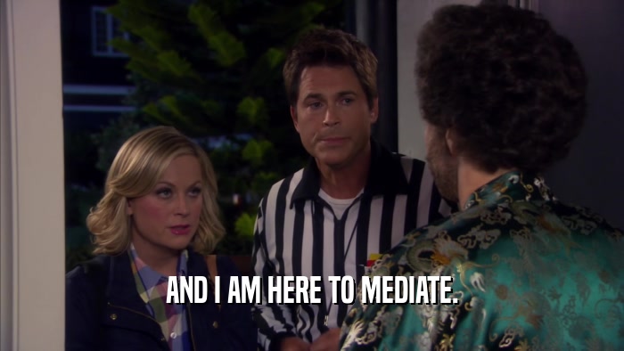 AND I AM HERE TO MEDIATE.  