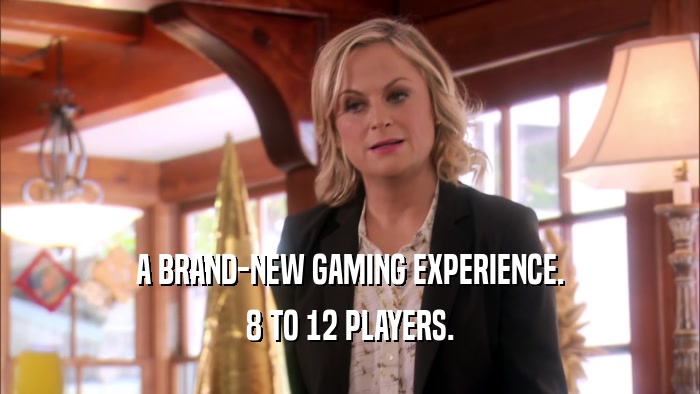 A BRAND-NEW GAMING EXPERIENCE. 8 TO 12 PLAYERS. 