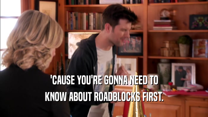 'CAUSE YOU'RE GONNA NEED TO KNOW ABOUT ROADBLOCKS FIRST. 