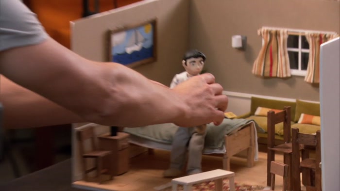 THE LAST TIME HE WAS IN BETWEEN JOBS, HE GOT DEEP INTO CLAYMATION, 
