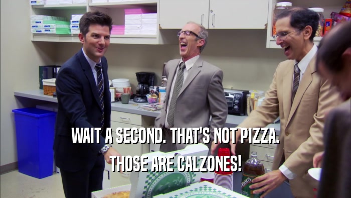 WAIT A SECOND. THAT'S NOT PIZZA. THOSE ARE CALZONES! 