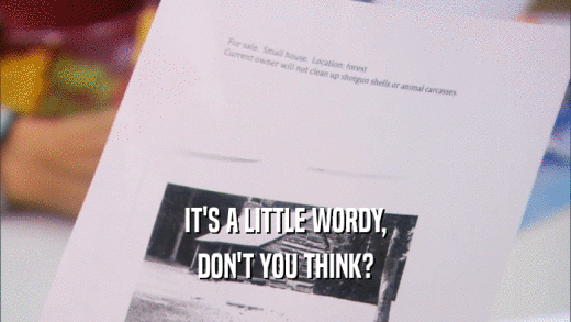 IT'S A LITTLE WORDY, DON'T YOU THINK? 
