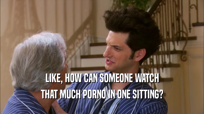 LIKE, HOW CAN SOMEONE WATCH THAT MUCH PORNO IN ONE SITTING? 