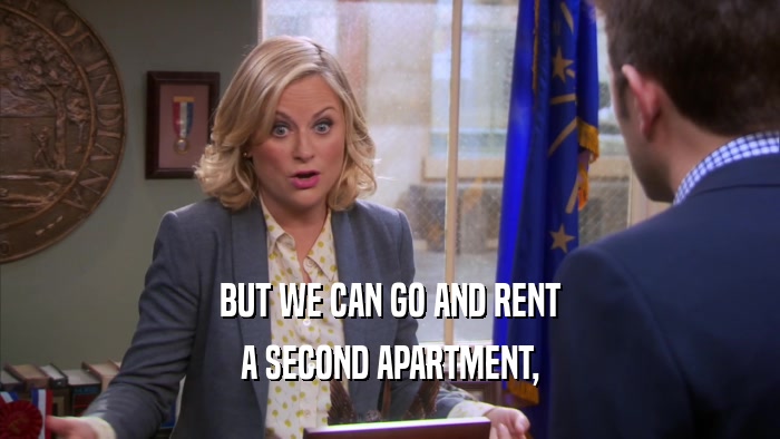 BUT WE CAN GO AND RENT A SECOND APARTMENT, 