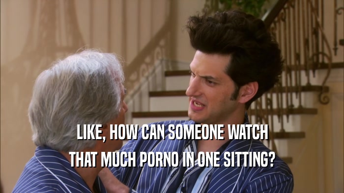 LIKE, HOW CAN SOMEONE WATCH THAT MUCH PORNO IN ONE SITTING? 