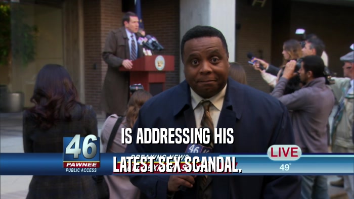 IS ADDRESSING HIS LATEST SEX SCANDAL. 