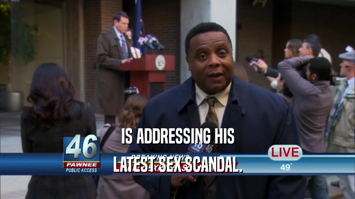 IS ADDRESSING HIS LATEST SEX SCANDAL. 