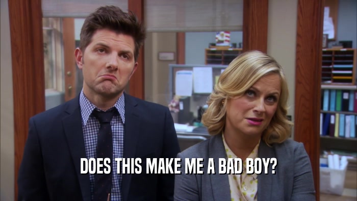 DOES THIS MAKE ME A BAD BOY?  
