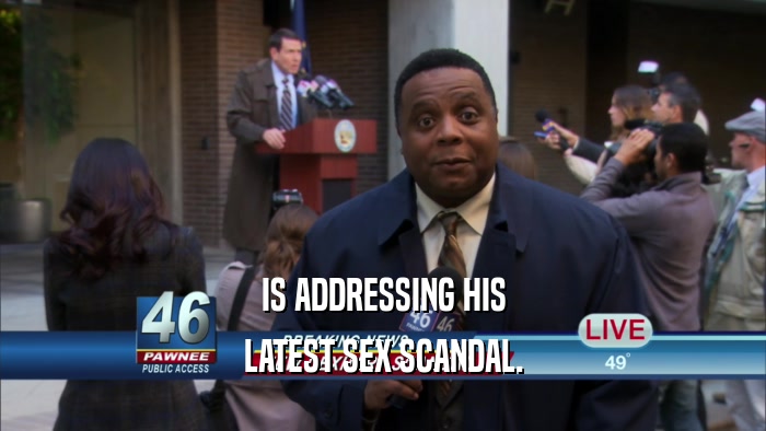 IS ADDRESSING HIS LATEST SEX SCANDAL. 