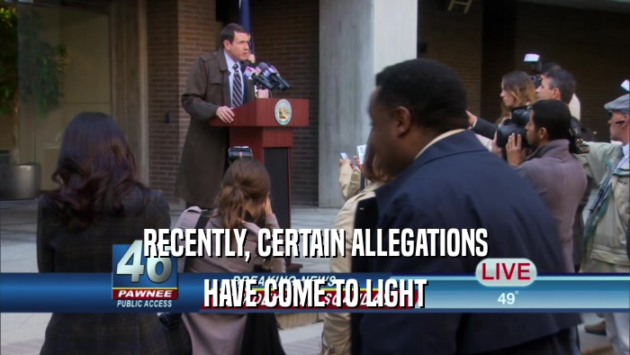 RECENTLY, CERTAIN ALLEGATIONS HAVE COME TO LIGHT 