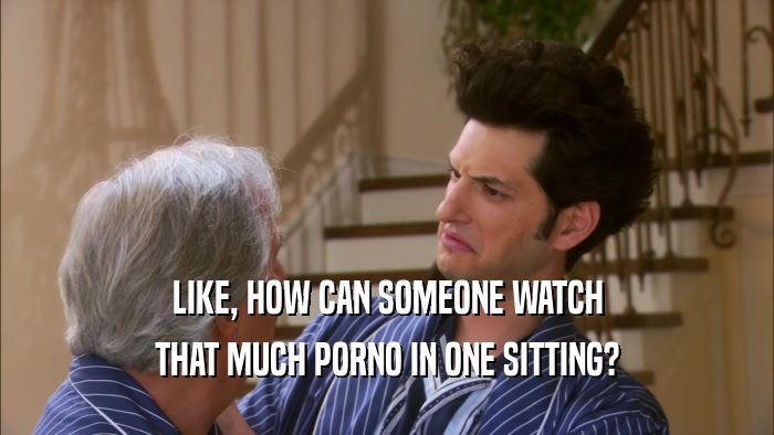 LIKE, HOW CAN SOMEONE WATCH THAT MUCH PORNO IN ONE SITTING? 