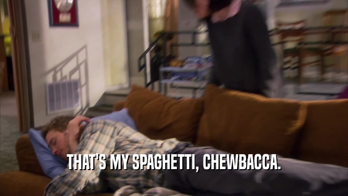 THAT'S MY SPAGHETTI, CHEWBACCA.  