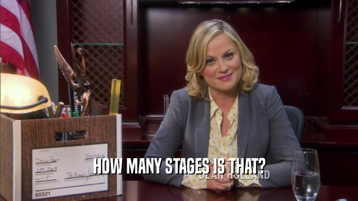 HOW MANY STAGES IS THAT?  
