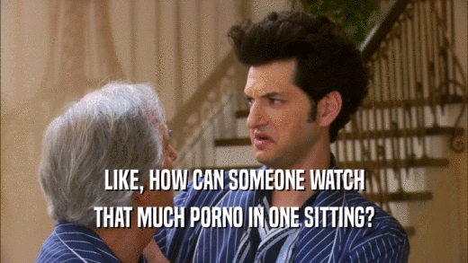 LIKE, HOW CAN SOMEONE WATCH THAT MUCH PORNO IN ONE SITTING? 